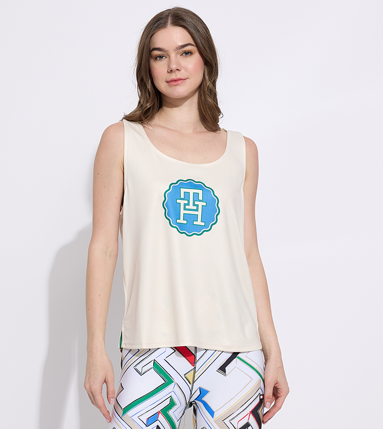 Logo Printed Sleeveless Top