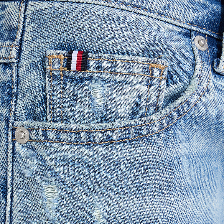 Ripped Straight Fit Jeans