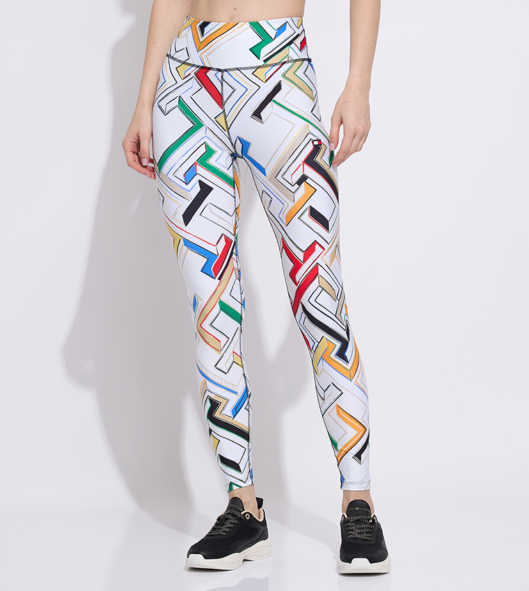 Patterned Elastic Waist Leggings