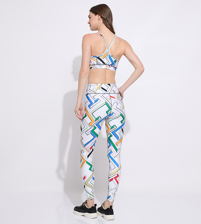 Patterned Elastic Waist Leggings
