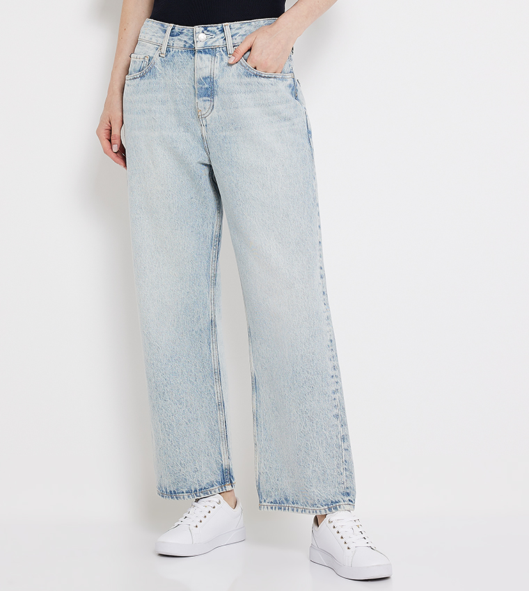 Washed Straight Fit Jeans