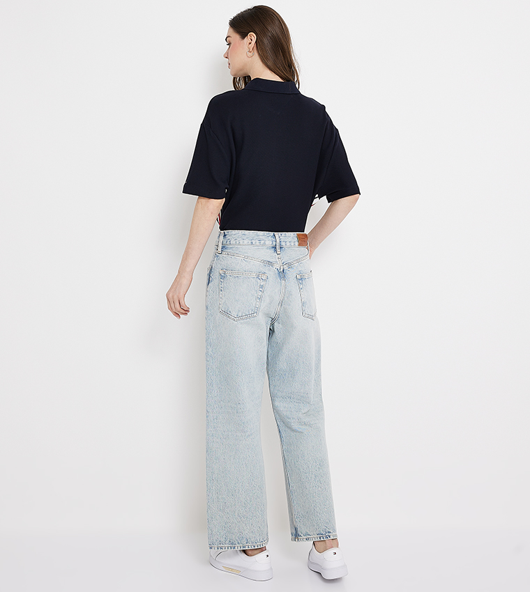 Washed Straight Fit Jeans