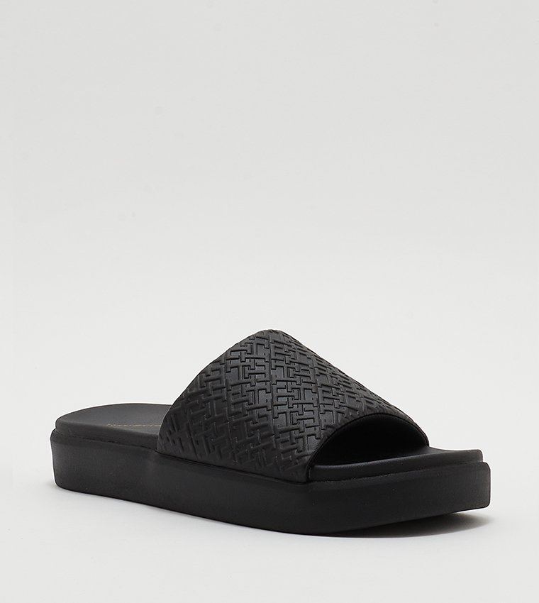 Monogram Detail Pool Slides