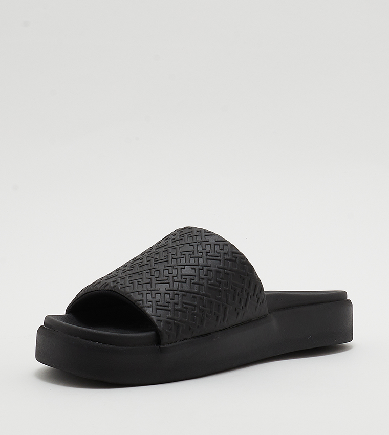 Monogram Detail Pool Slides