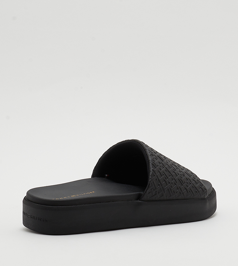 Monogram Detail Pool Slides
