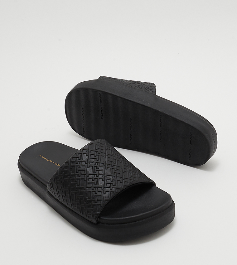Monogram Detail Pool Slides