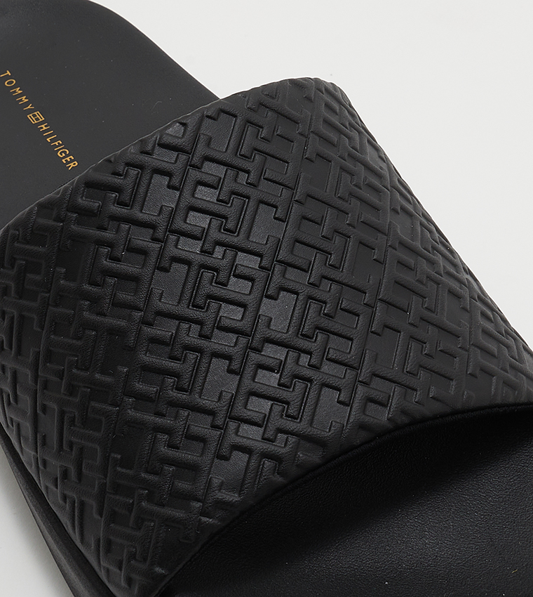 Monogram Detail Pool Slides
