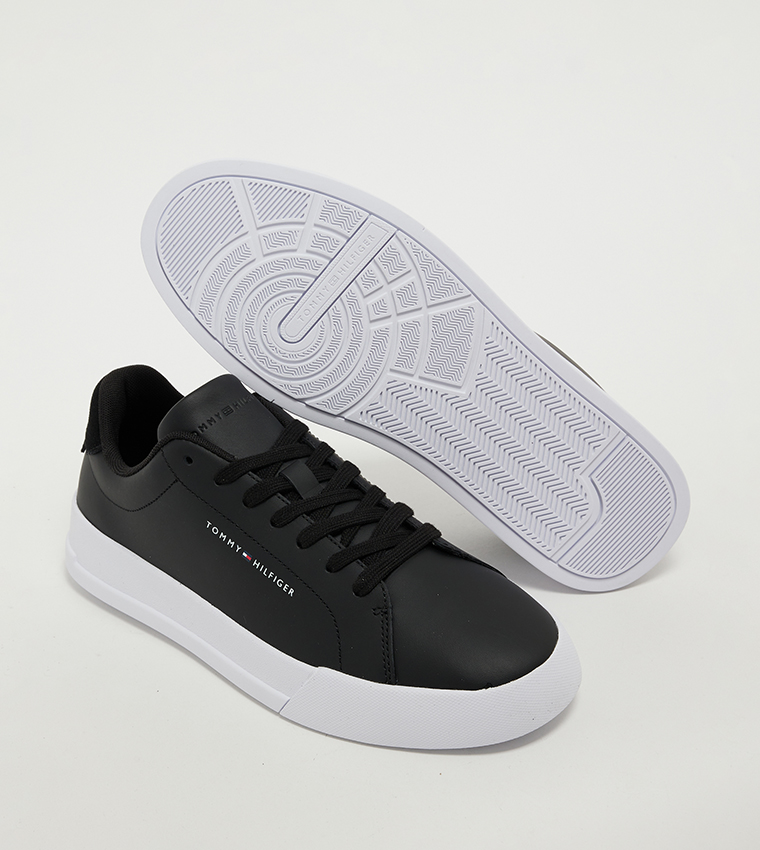 Logo Detail Court Lace-Up Sneakers