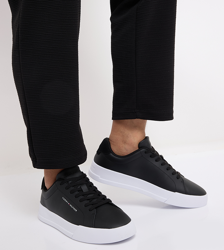 Logo Detail Court Lace-Up Sneakers