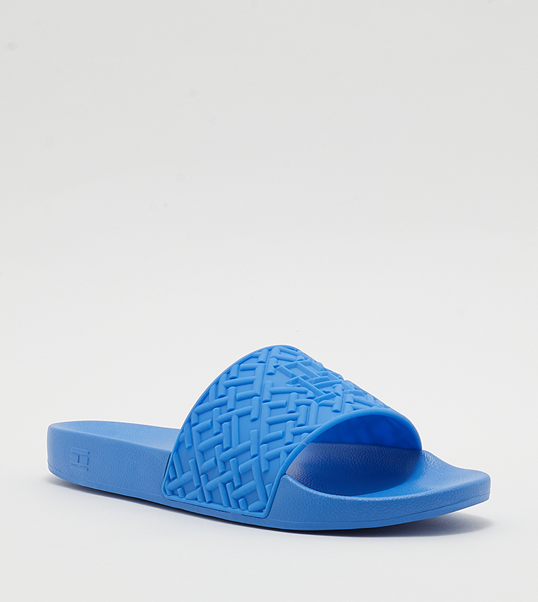 Pool Slides Fendi Slides Blue Fendi Double F Pool Slides Clear