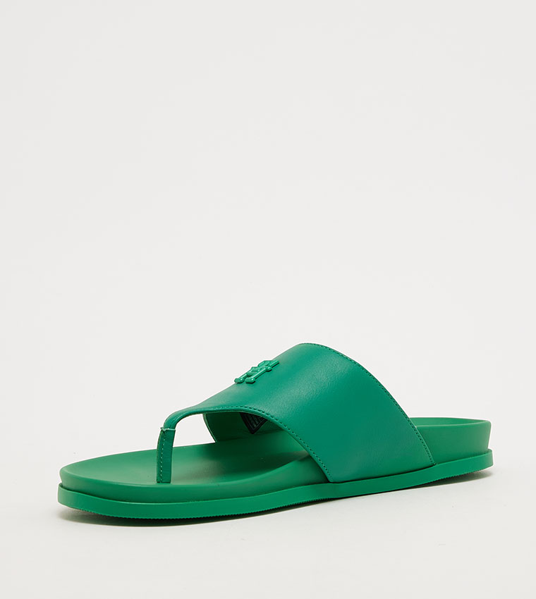 Logo Detail Thong Strap Sandals
