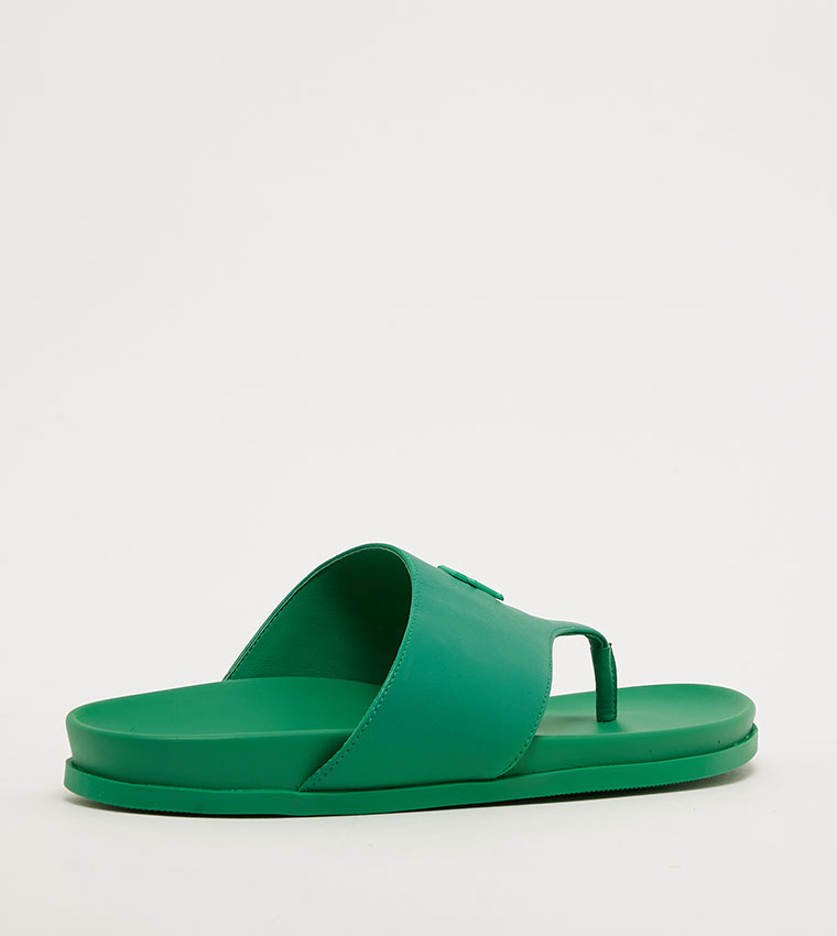 Logo Detail Thong Strap Sandals