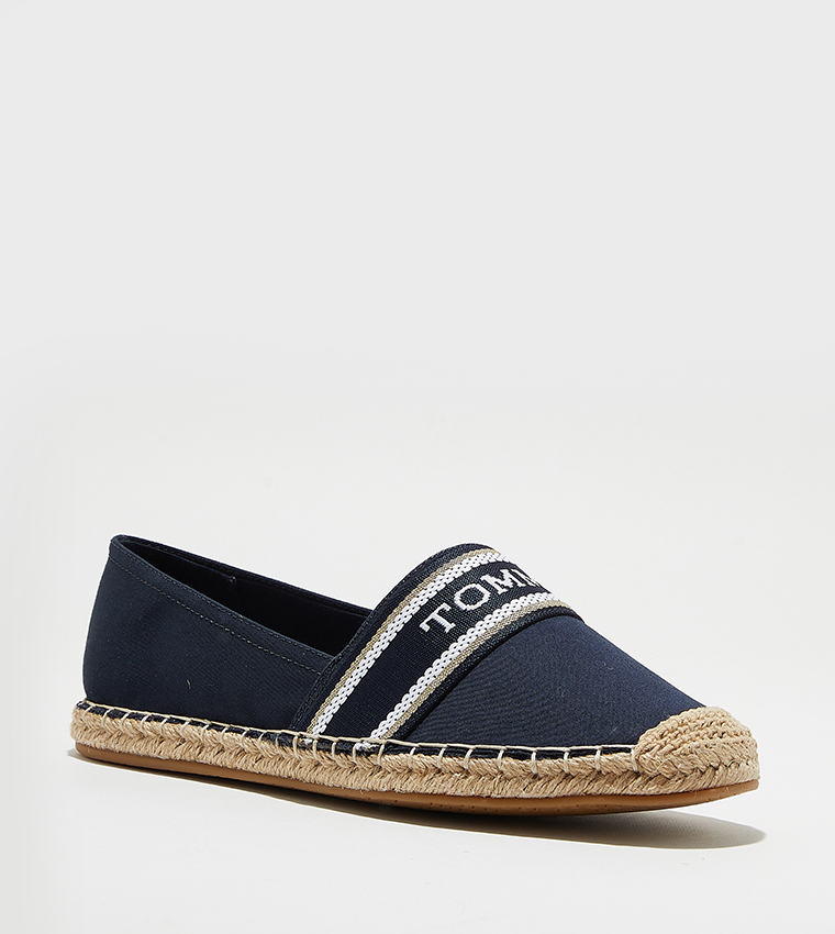 Logo Printed Almond Toe Espadrilles