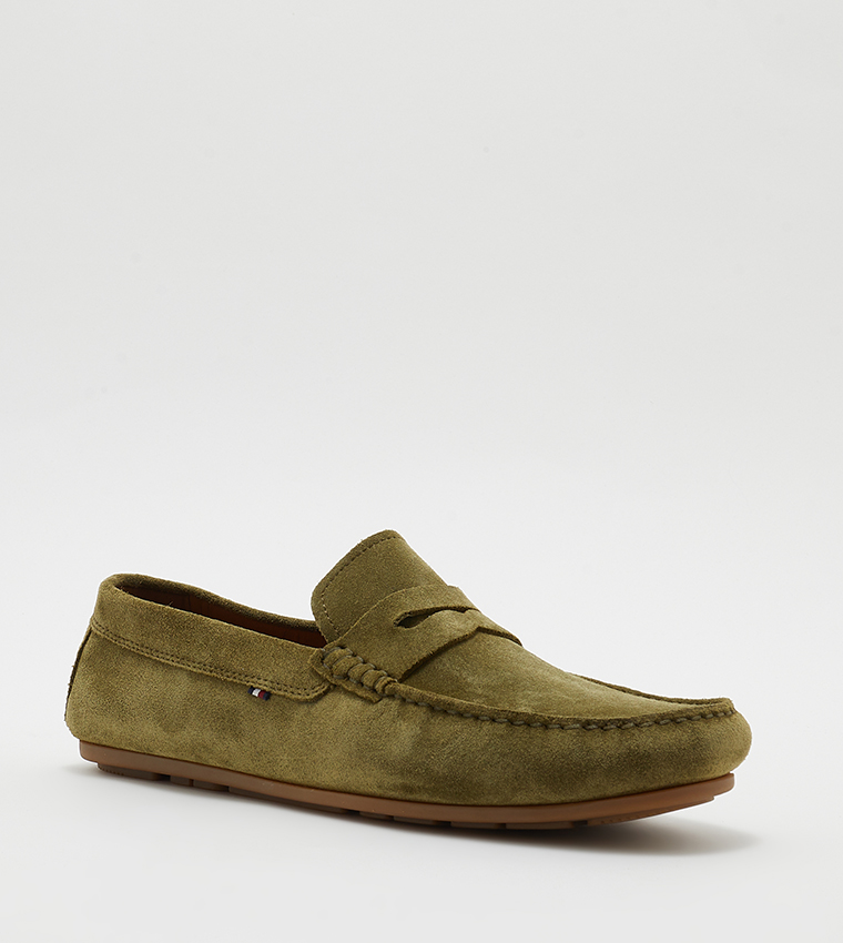 Round Toe Suede Loafers