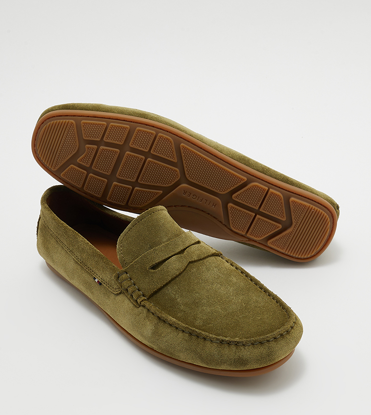 Round Toe Suede Loafers