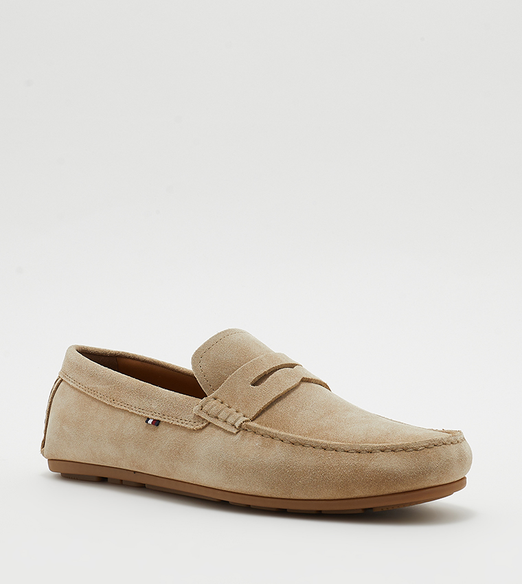 Round Toe Suede Loafers
