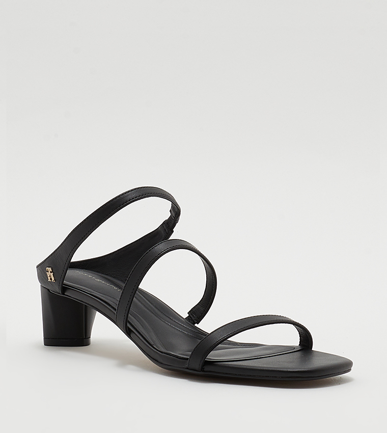 Leather Strappy Open Toe Heel Sandals