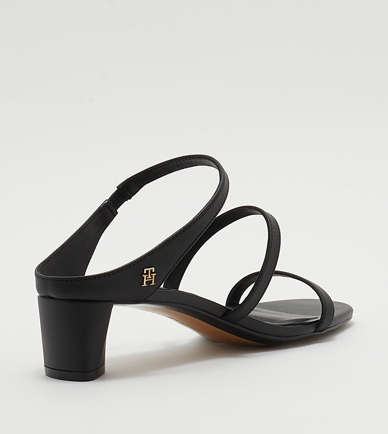 Leather Strappy Open Toe Heel Sandals