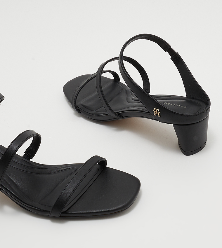 Leather Strappy Open Toe Heel Sandals