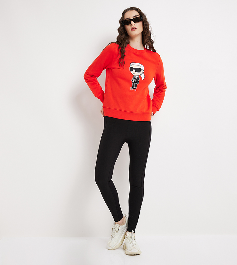 Buy Karl Lagerfeld Printed Long Sleeves Sweatshirt In Red 6thStreet UAE