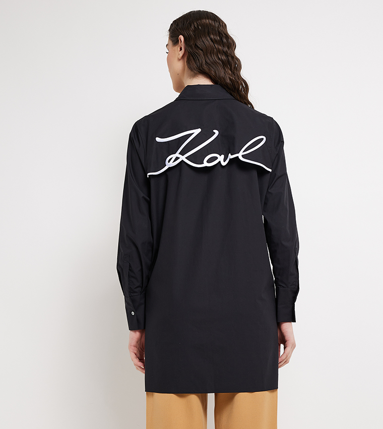 Solid Long Sleeves Oversized Shirt