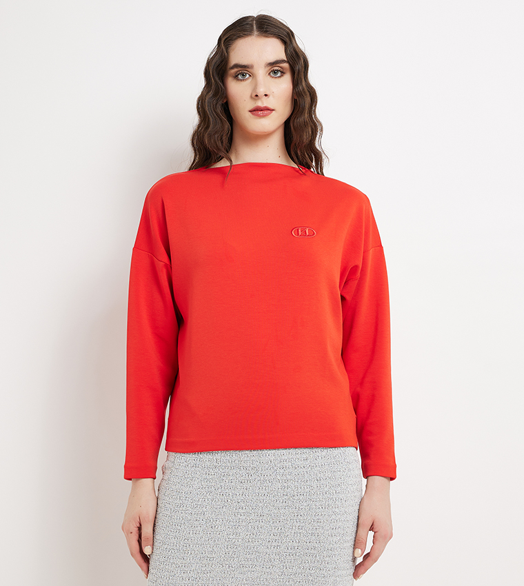 Logo Embroidered Long Sleeves Sweatshirt