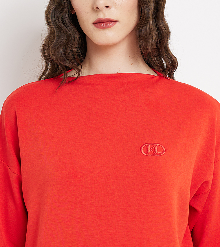Logo Embroidered Long Sleeves Sweatshirt