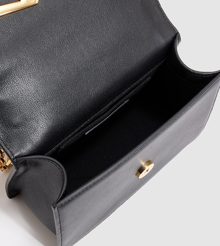 Buy Karl Lagerfeld Logo Detail Chain Handle Shoulder Bag In Black ...