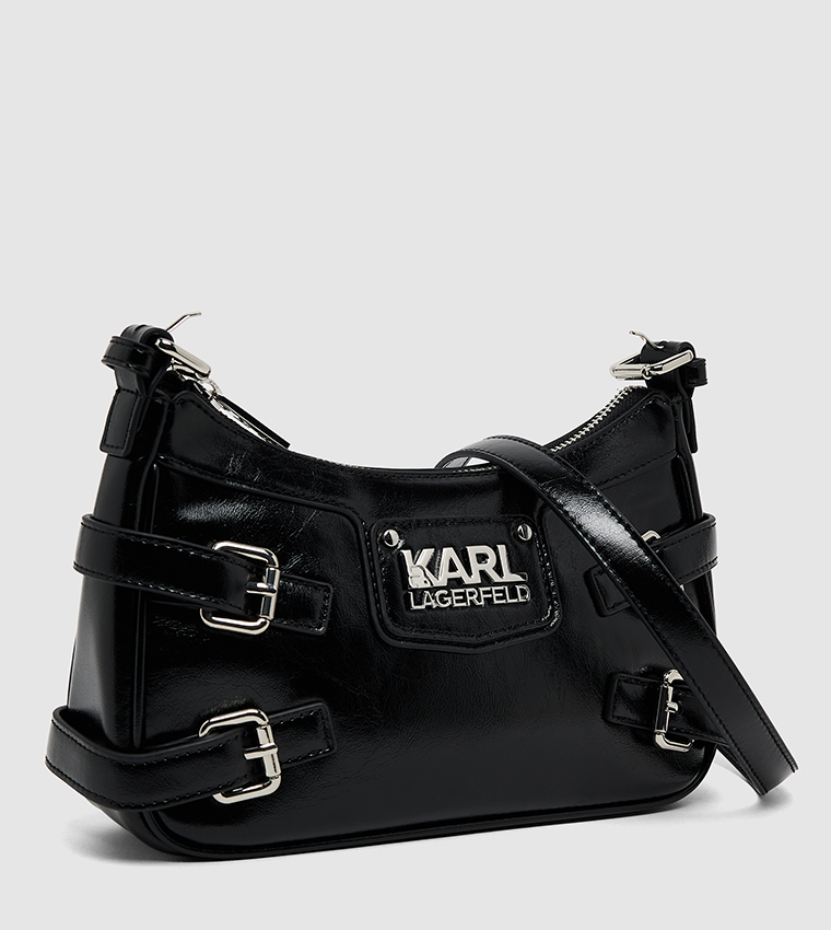 Logo Detail Zip Closure Crossbody Bag