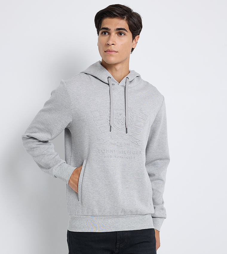 Embossed Long Sleeves Hoodie