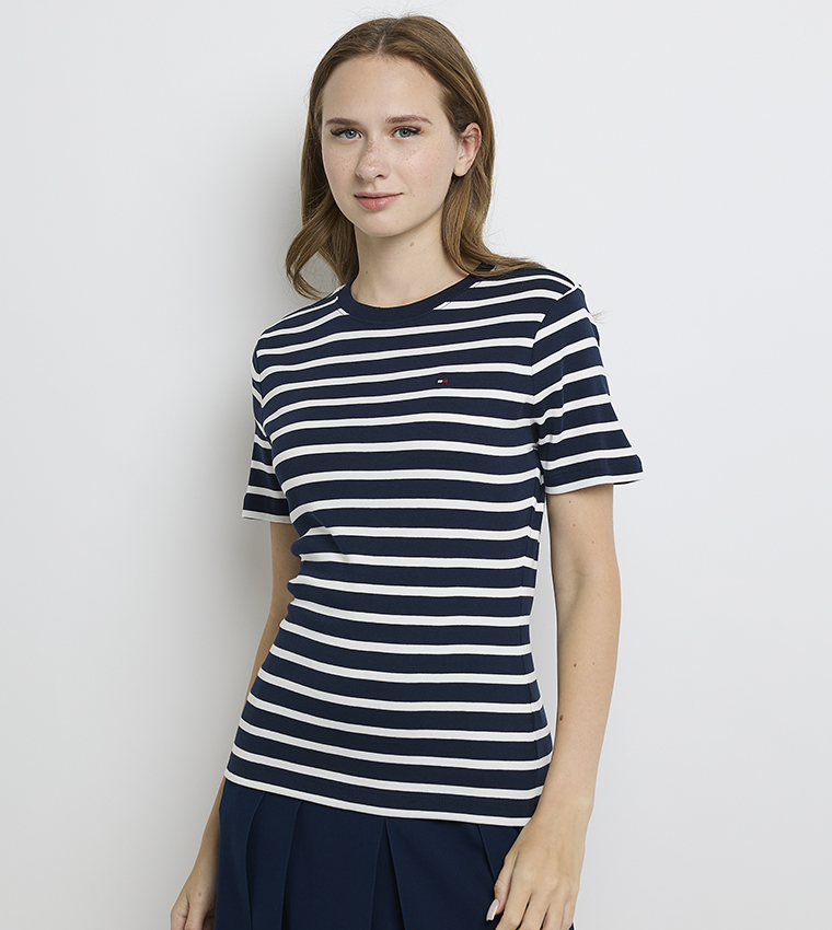 Striped Slim Fit Crew Neck T-Shirt