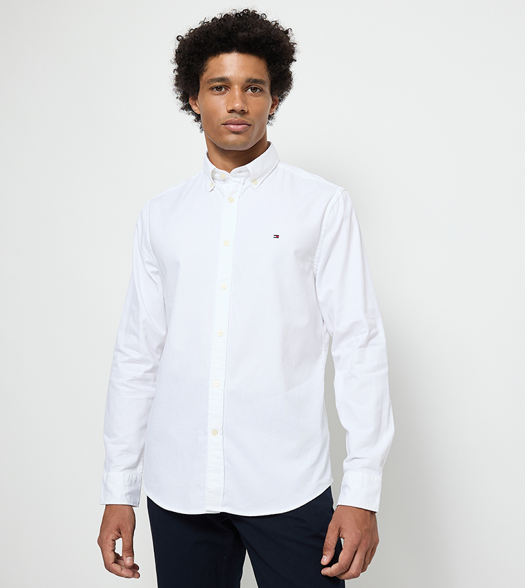 Flag Detail Flex Dobby Shirt