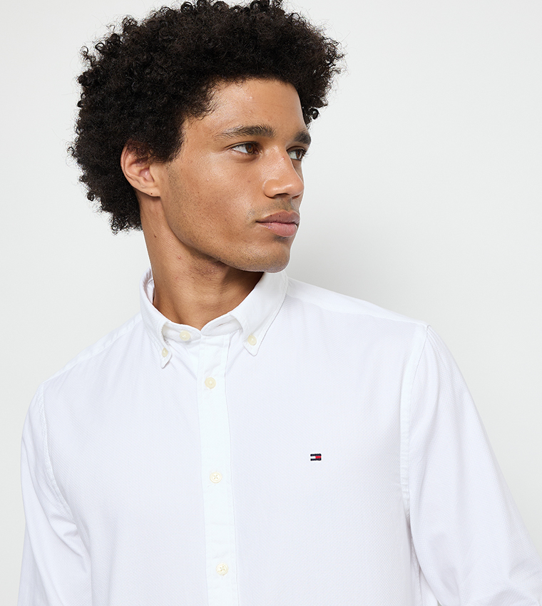 Flag Detail Flex Dobby Shirt