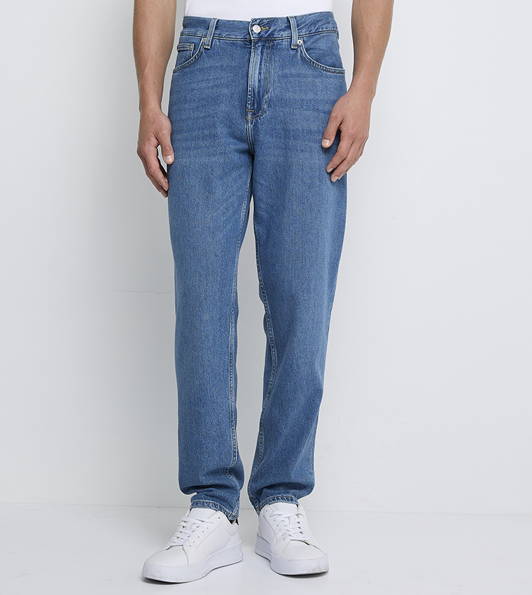 HARLEM Washed Tapered Fit Jeans