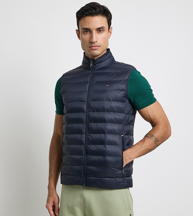 Flag Detail Zip-Through Puffer Gilet