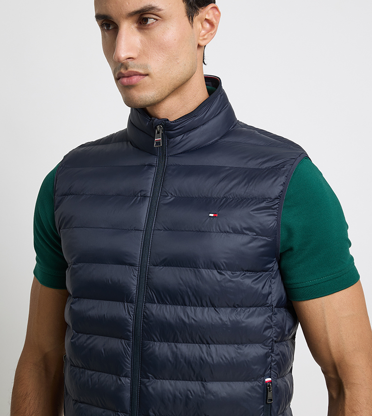 Flag Detail Zip-Through Puffer Gilet