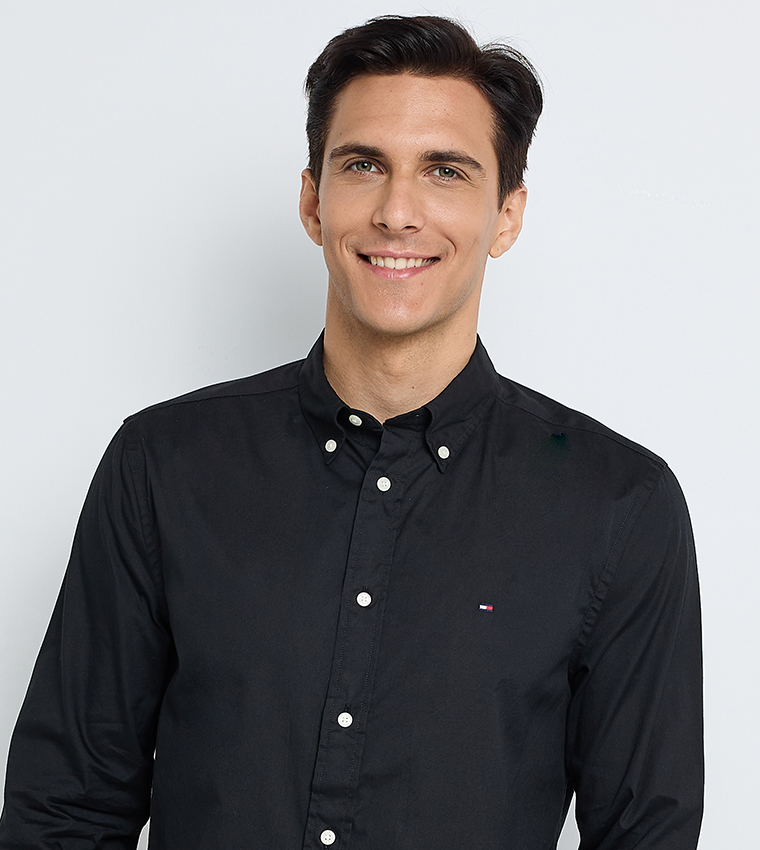 قميص بوبلين بأكمام طويلة