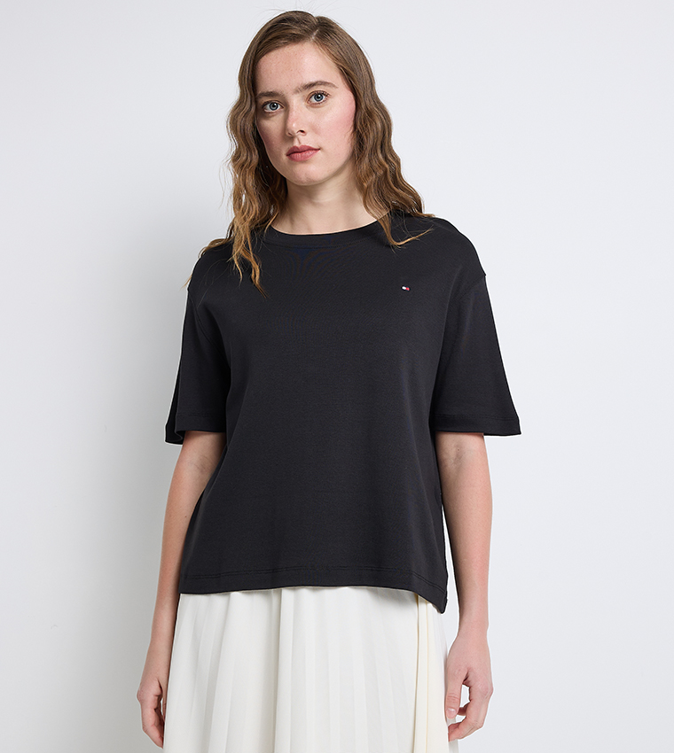 Flag Detail Crew Neck T-Shirt