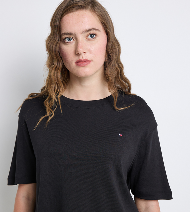 Flag Detail Crew Neck T-Shirt
