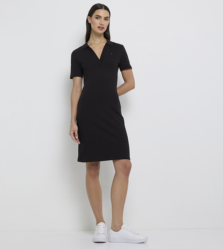 Solid Slim Fit Polo Dress