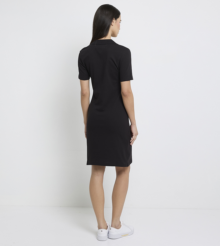 Solid Slim Fit Polo Dress