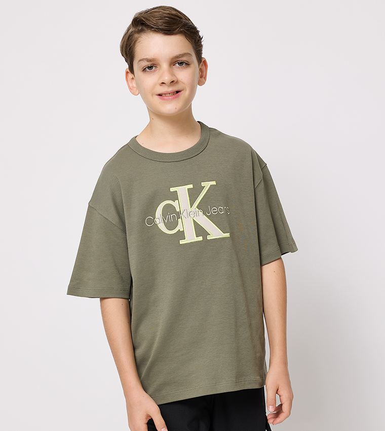 Monotype Embroidered Crew Neck T-Shirt