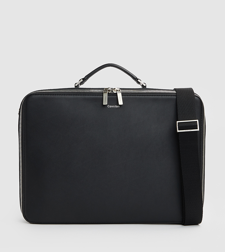Logo Detail Sleek Laptop Bag