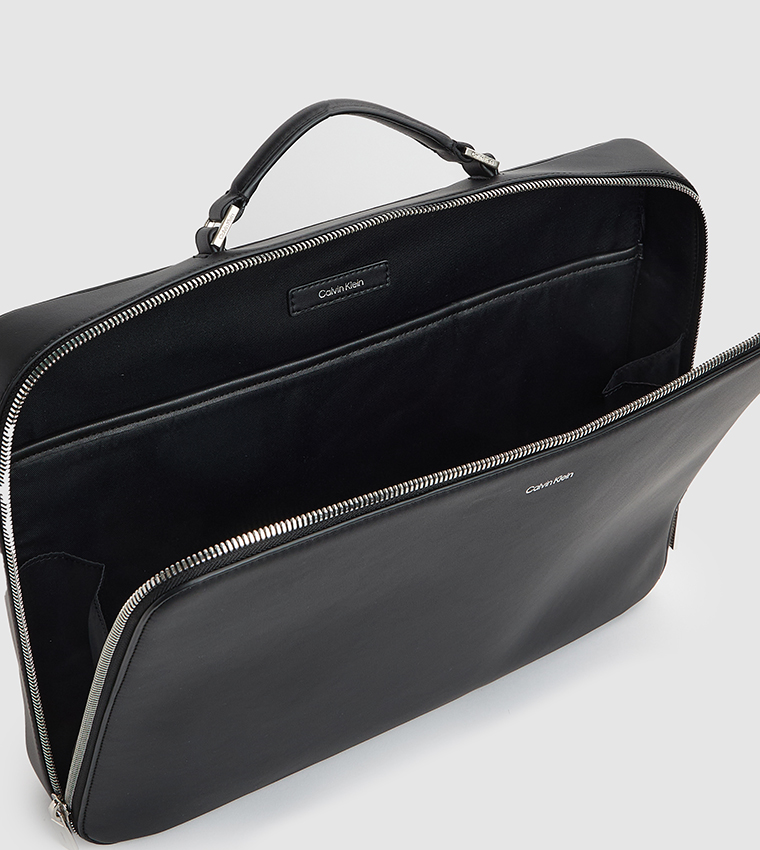Logo Detail Sleek Laptop Bag