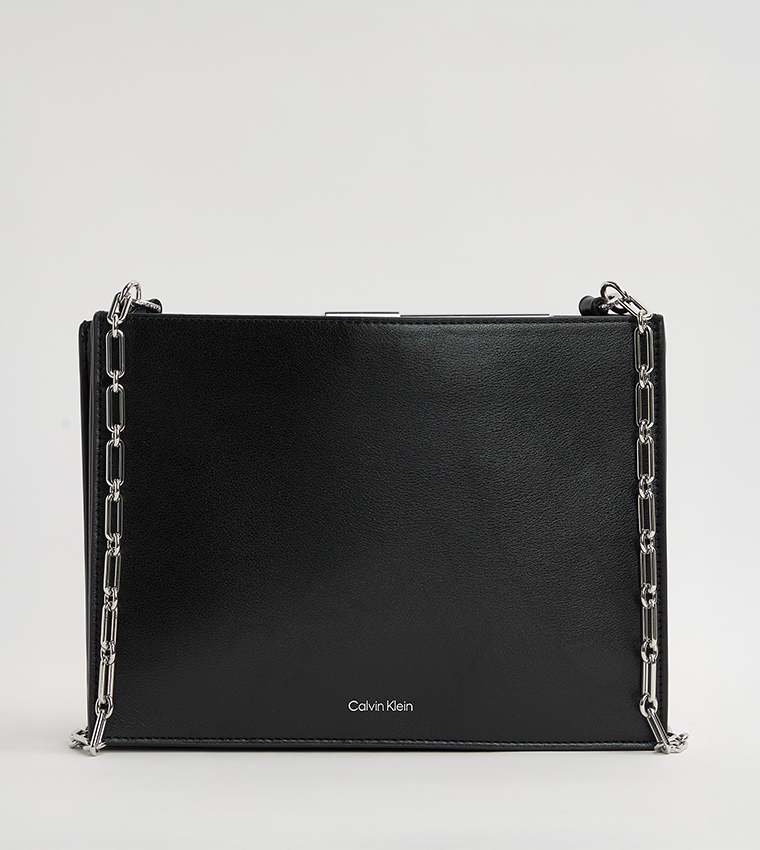 Logo Detail Textured Crossbody Bag
