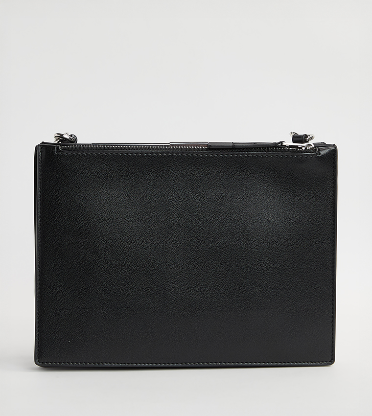 Logo Detail Textured Crossbody Bag