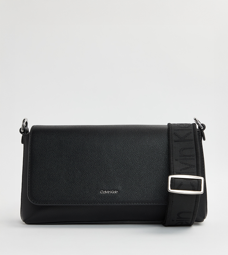 Textured Flap Convertible Shoulder Bag