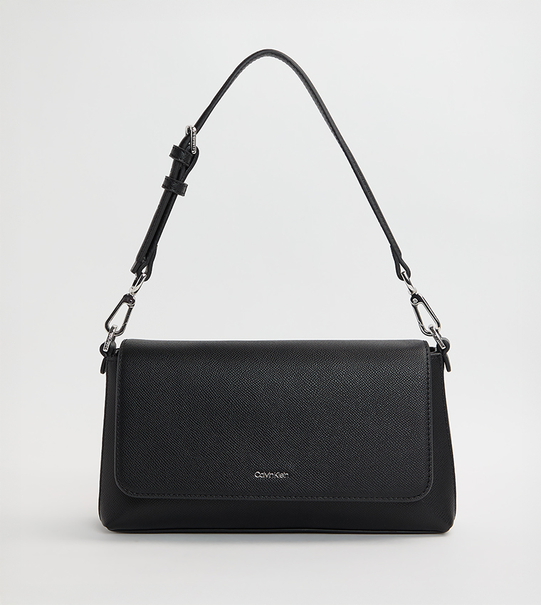 Textured Flap Convertible Shoulder Bag