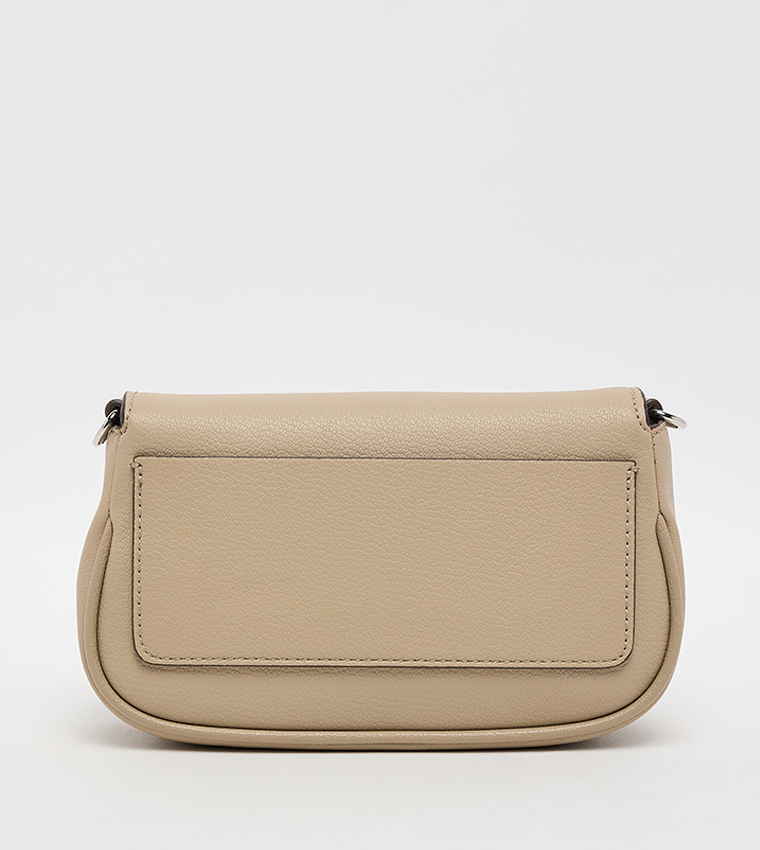Minimal Monogram Flap Shoulder Bag