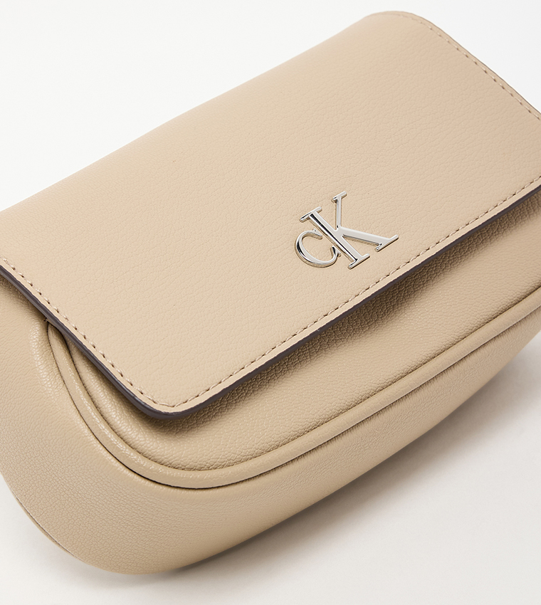 Minimal Monogram Flap Shoulder Bag